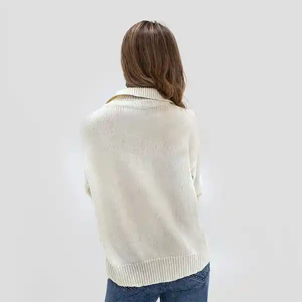 Sweater Polo Cuello Ecru S