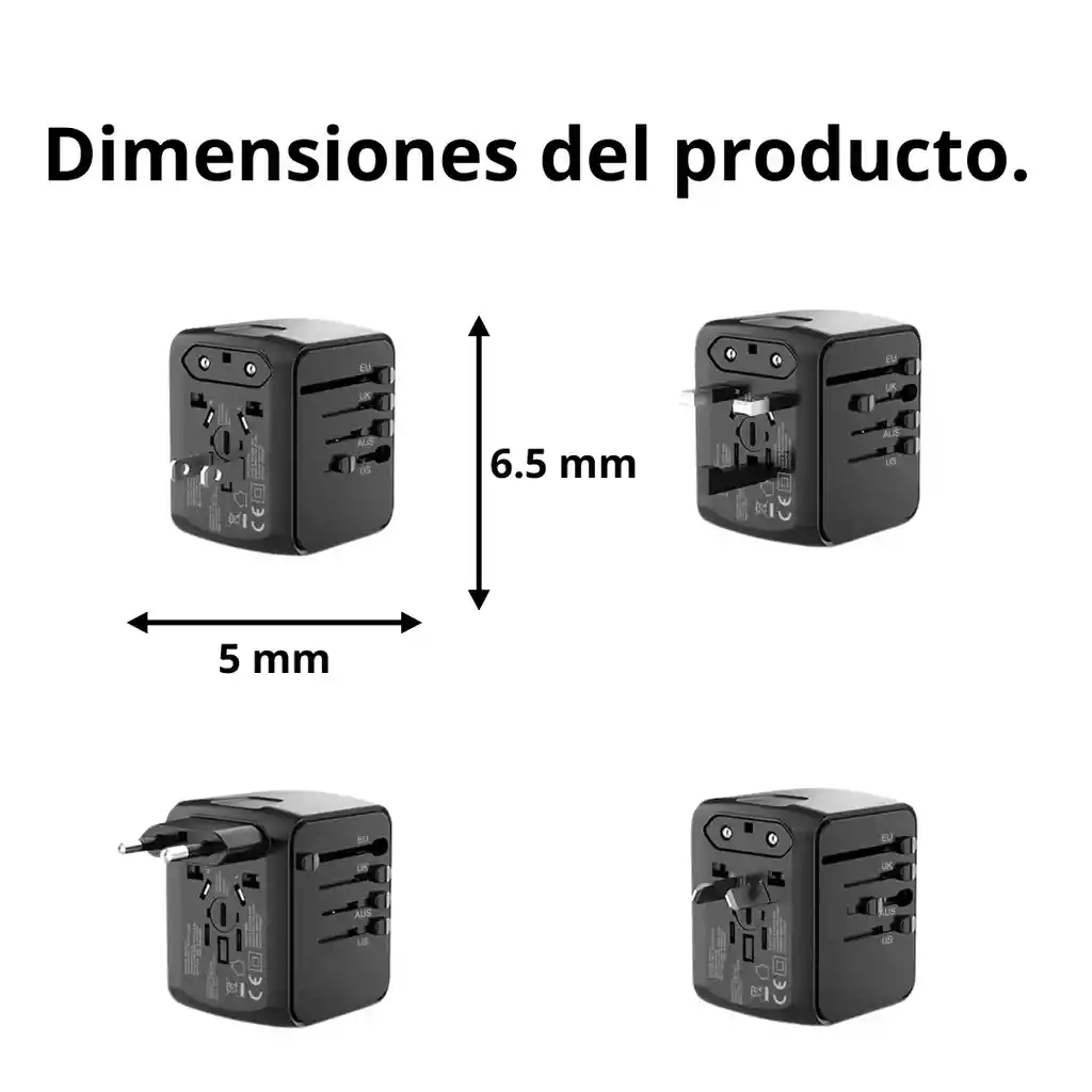 Adaptador Enchufe Multifuncional Universal Usb 100v/240v