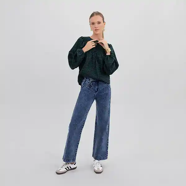 Pants Pretina Botones Azul Oscuro 34