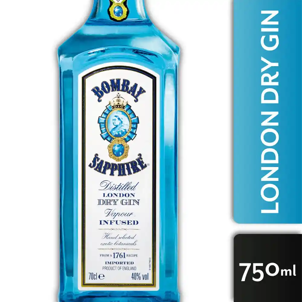 Bombay Sapphire London Dry Gin 47° Botella Azul 750 Ml