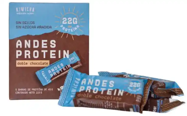 Kiwicha 5ú. Barras De Proteína 45g Andes Protein Doble Chocolate