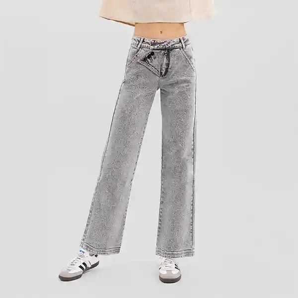 Pants Pretina Botones Gris 38