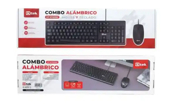 Utek Kit Teclado/mouse Alámbrico Usb Ut-ktd250