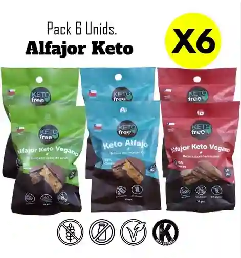 Pack De 6 Alfajores Keto (dulce De Coco, Manjar, Frambuesa)