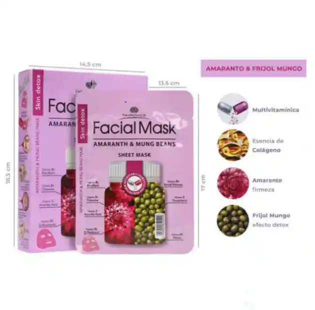 Fruit Of The Wokali · Mascarilla Facial Ultra Hidratante De Amaranth Extracto De Frijoles Mung