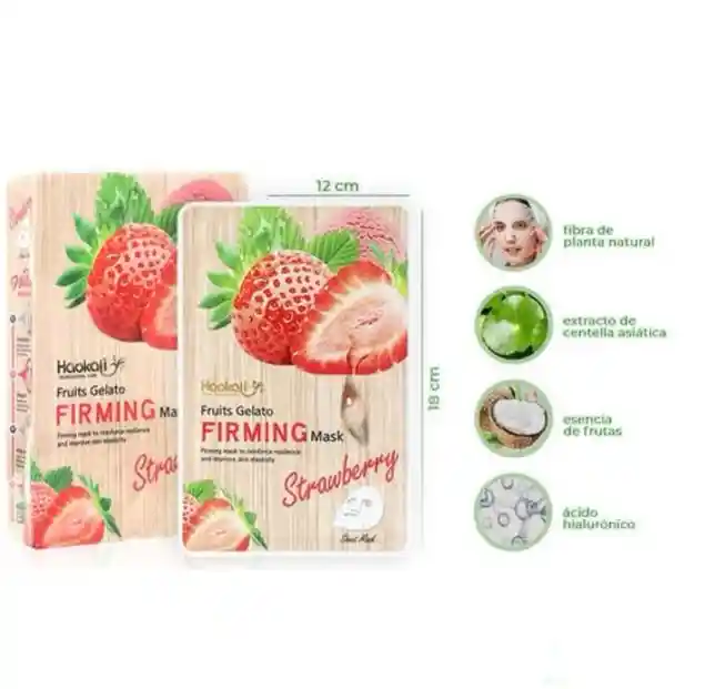 Haokali Professional - Mascarilla Hidro Facial Fruit Gelato Frutilla