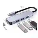 Expansión Adaptador Cable Tipo C Cargador Usb 4 Puertos