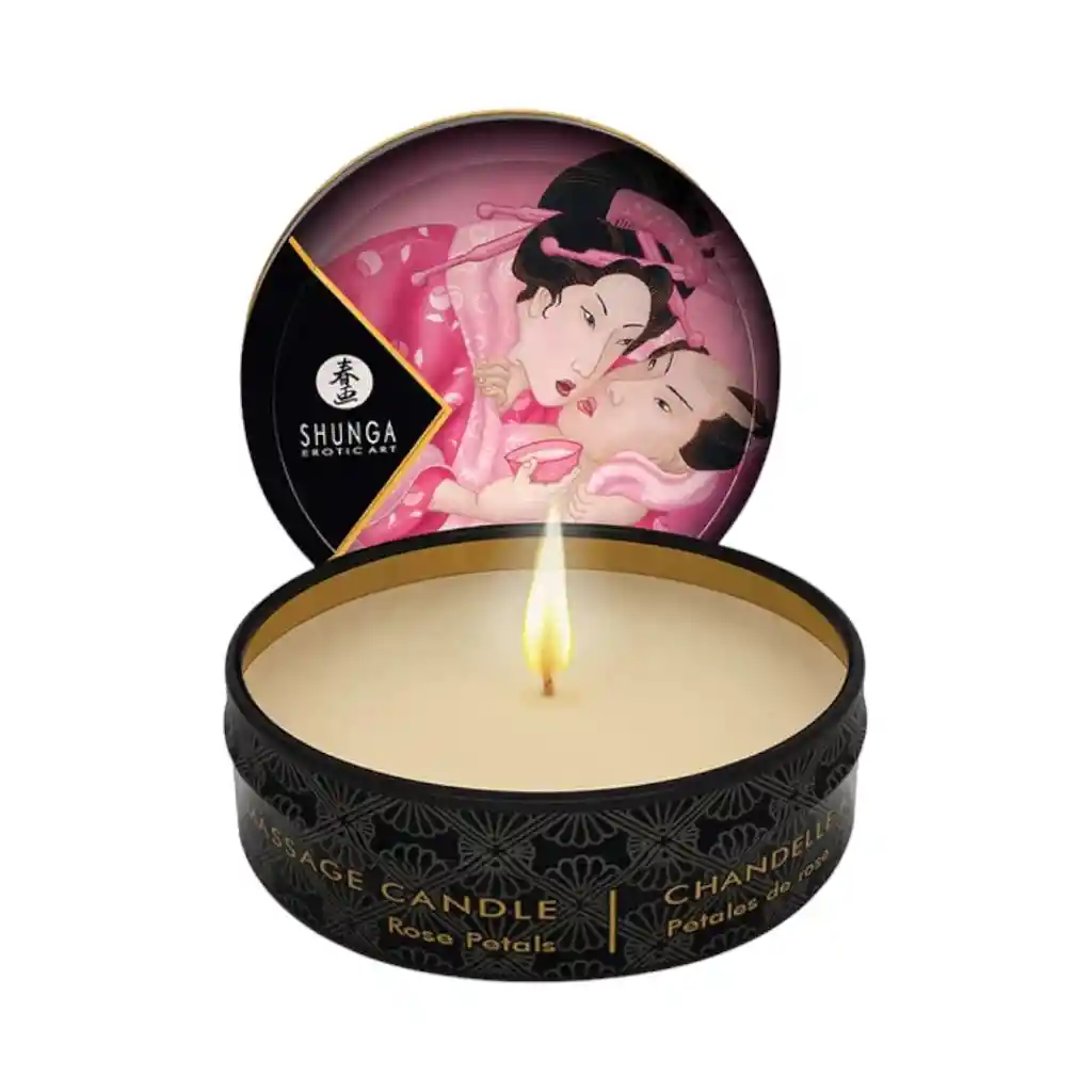 Vela Con Aceite Para Masajes Pétalos De Rosa 30 Ml Shunga