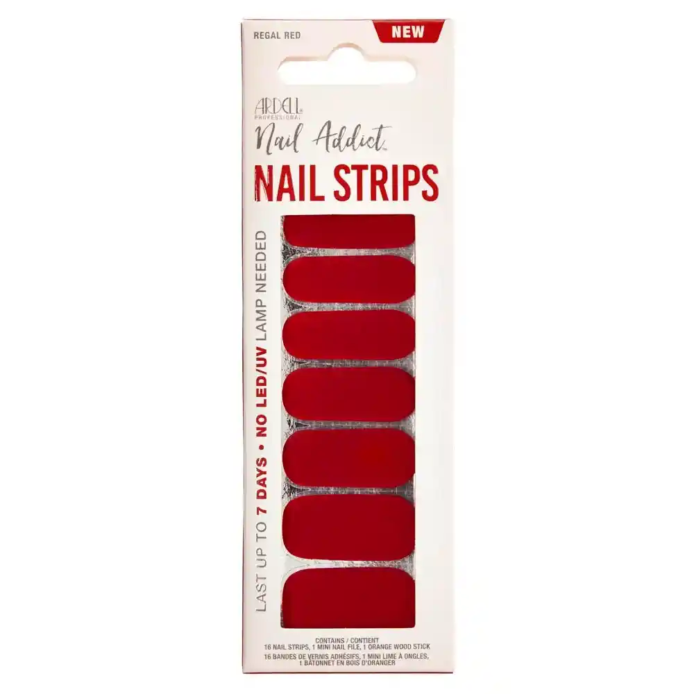 Uñas Adhesivas Nail Strip Regal Red