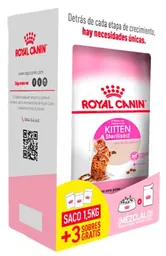 Royal Canin - Pack Sol 2024 Kitten Esterilizado 1.5 Kg (comida Gato Cachorro Esterilizado Saco 1.5 Kg + 3 Sobres Gratis)