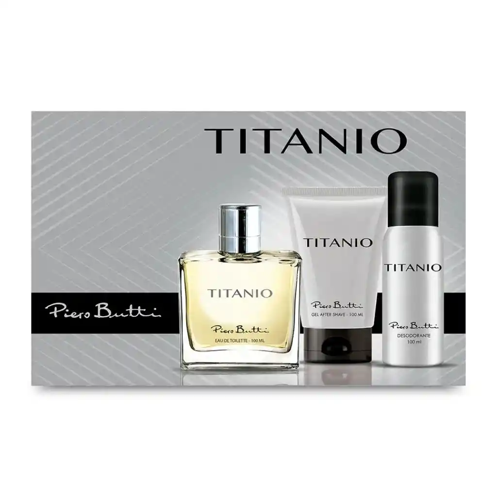 Set Piero Butti Perfume Titanio Edt + Desodorante Y After Shave