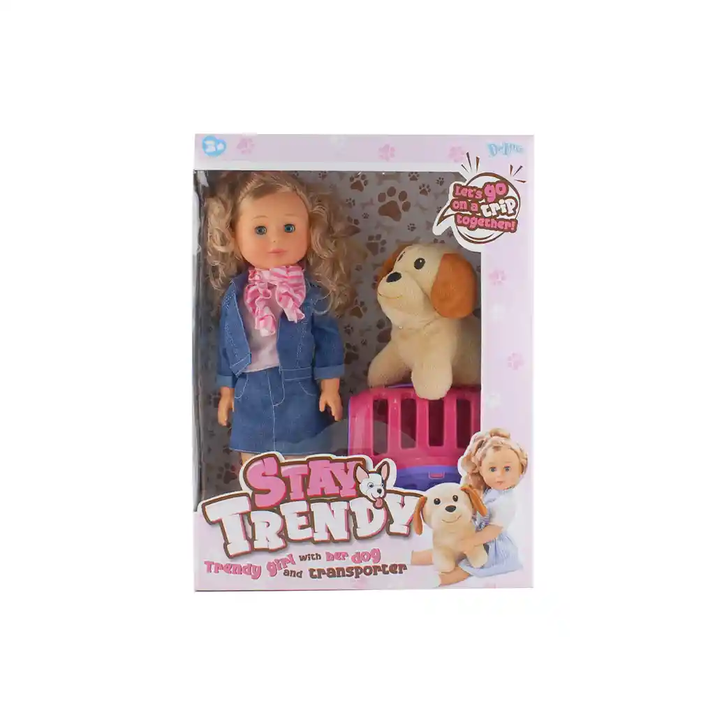 Set Muñeca Stay Trendy Con Mascota 46 Cm