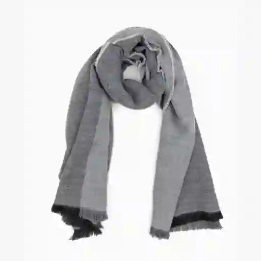 Maxi Bufanda Mujer Dos Colores Gris Claro