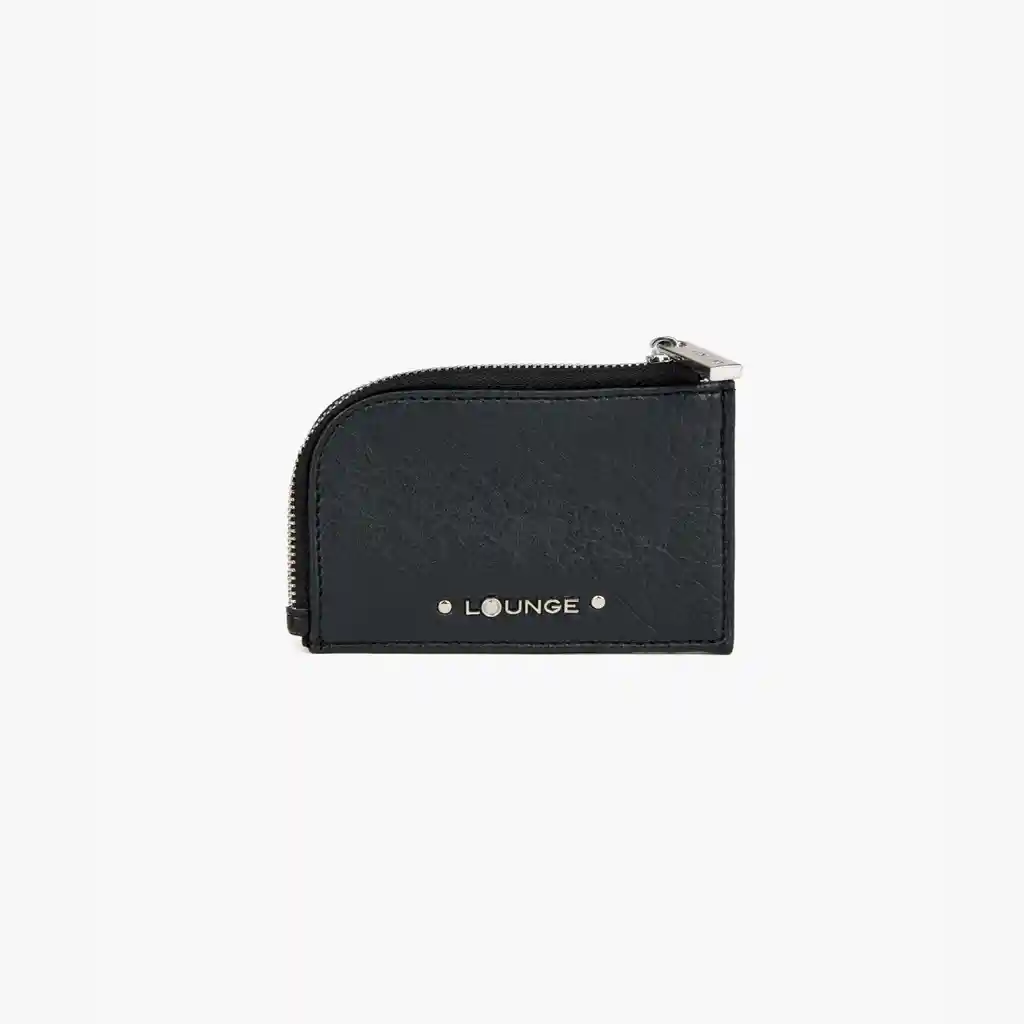 Tarjetero Mujer Punta Redonda Negro