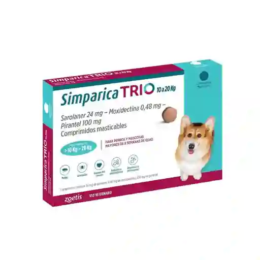 Simparica Trio 10-20 Kg 1 Comprimido