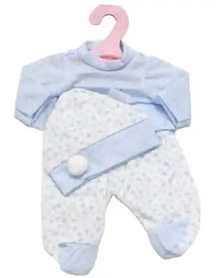 Antonio Juan Pijama Celeste P/muñeca Tamaño 26cm