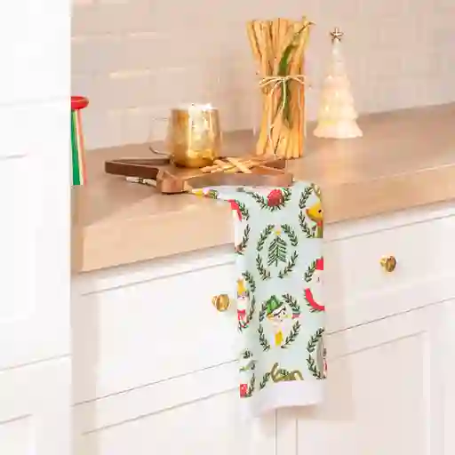 Paño Cocina Algodón Estampado Navidad 38 x 63.5 cm Casaideas