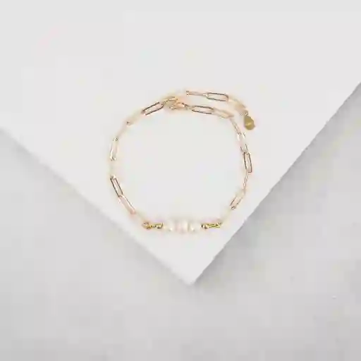 Pulsera Bañada En Oro Con Perlas De Rio