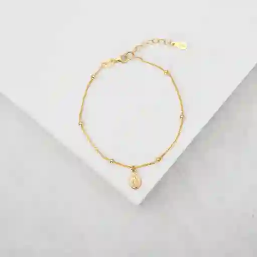 Pulsera Plata Bañada En Oro Virgen De Los Rayos