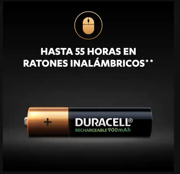 Pilas Recargables Duracell Aaa 900 Mah X2