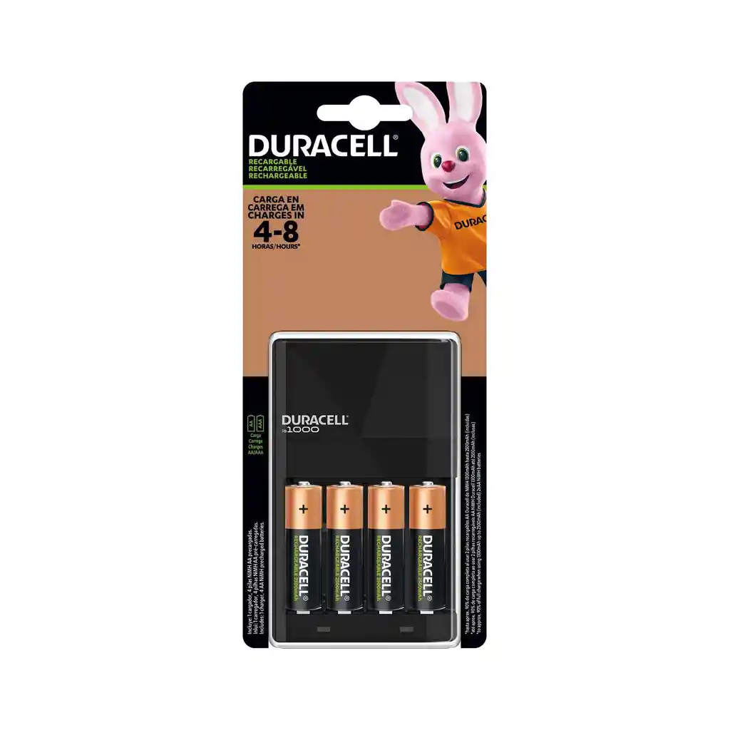 Cargador Para Pilas Duracell Incluye 4 Pilas Aa