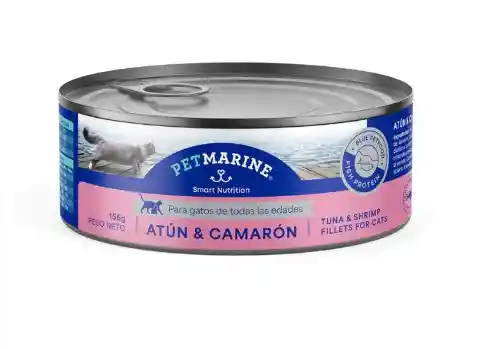 Alimento Humedo Gatos Petmarin Atun Y Camaron Lata 156gr