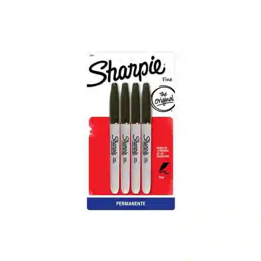 Set 4 Marcadores Sharpie Negro Punta Fina