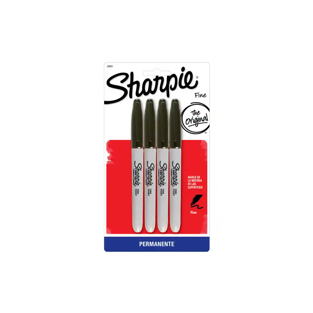 Set 4 Marcadores Sharpie Negro Punta Fina