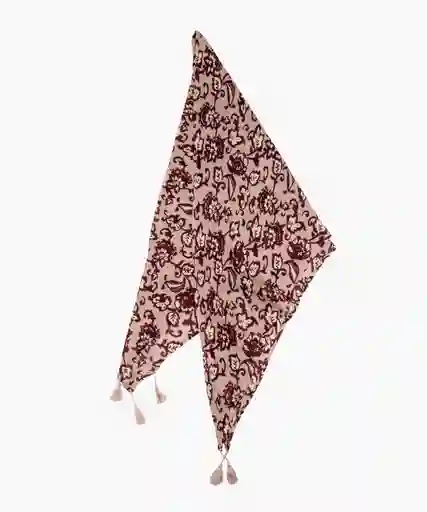 Pañuelo Mujer Triángulo Flores Pequeñas Rosado