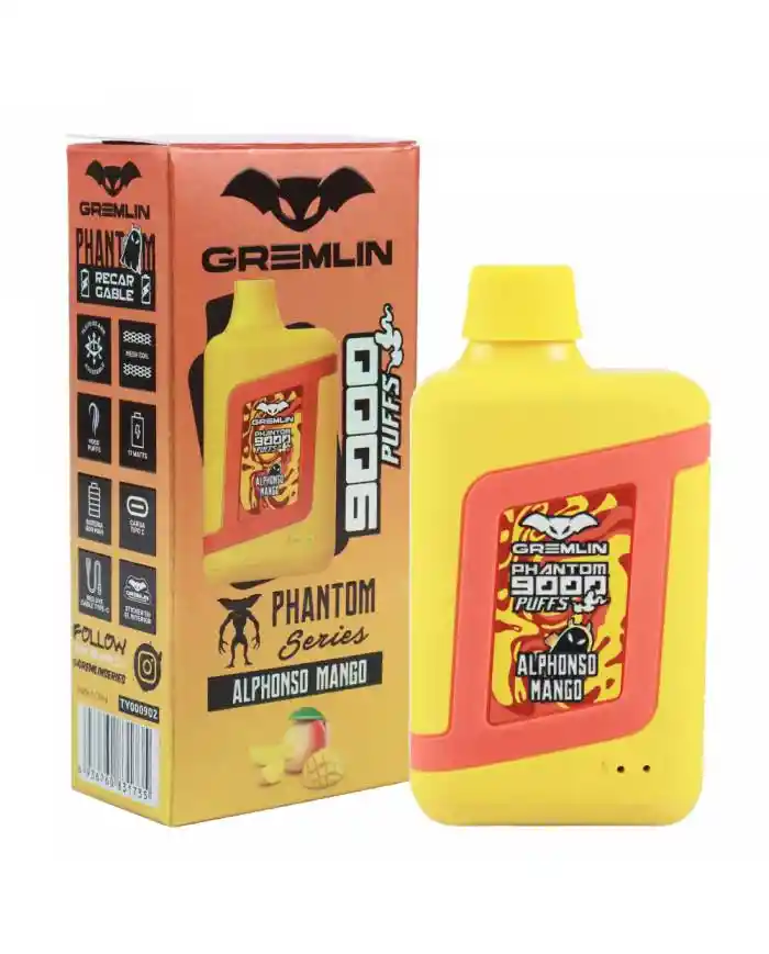 Vaper Alphonso Mango 9000 Puffs 5% Phantom Series - Gremlin