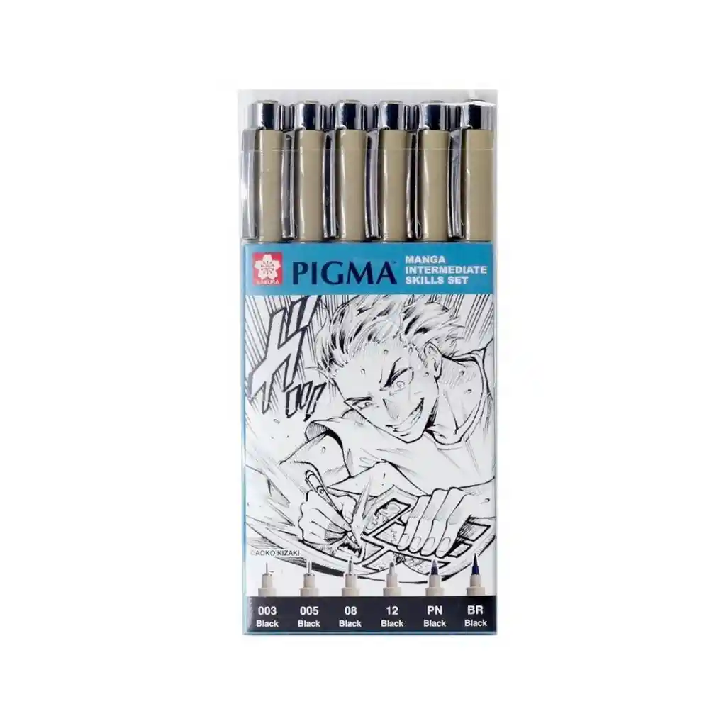 Set 6 Tiralíneas Pigma Micron Sakura Manga Intermedio