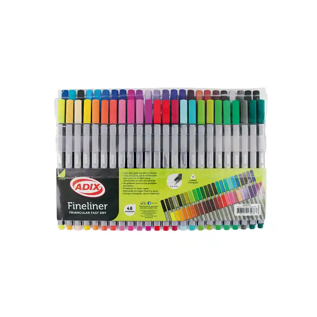 Lapices Fineliner 48 Colores Adix