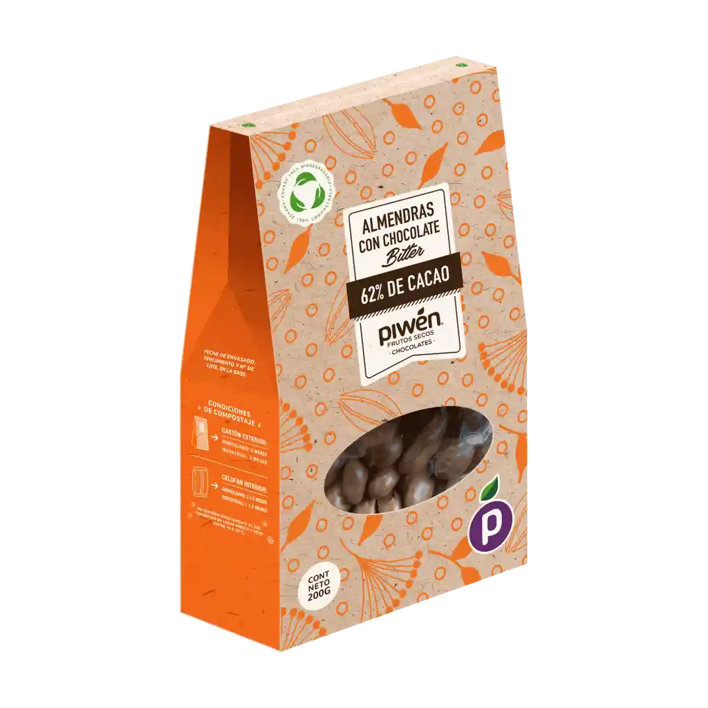 Piwen Almendra Chocolate Bitter 200g