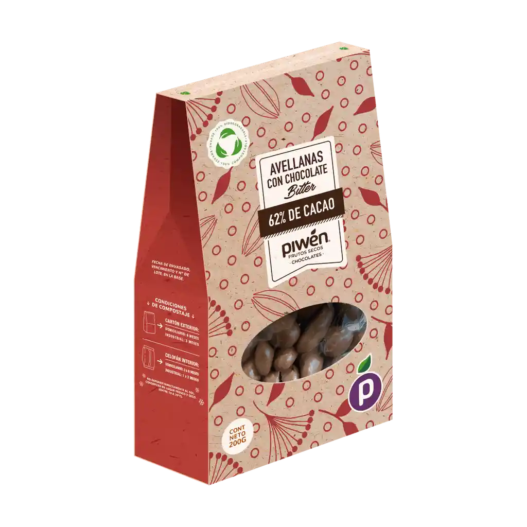 Piwen Avellana Chocolate Bitter 200g