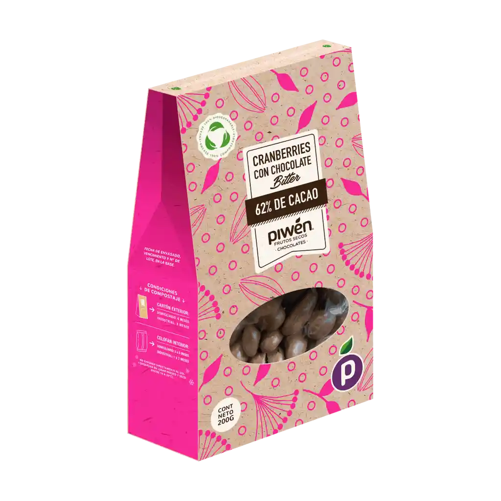 Piwen Cranberrie Chocolate Bitter 200g