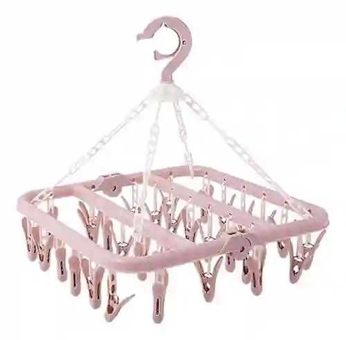 Colgador De Calcetín Ropa Interior De 32 Clips Plegable
