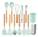 Set 11 Utensilios De Cocina Antiadherentes De Silicona Verde