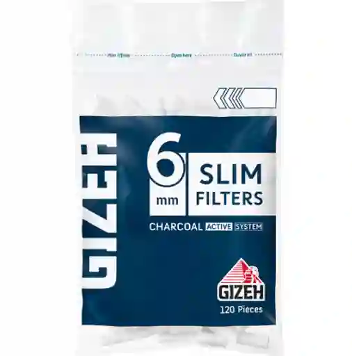 Filtros Gizeh Carbón Activado Slim X 120 Unidades