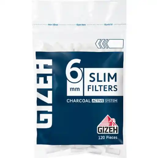 Filtros Gizeh Carbón Activado Slim X 120 Unidades