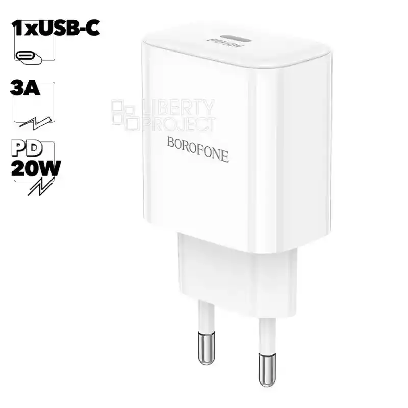 Adaptador De Carga Tipo C 20w - Carga Rápida - No Incluye Cable - Borofone Ba81a