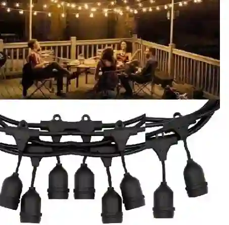 Guirnalda Exterior Terraza 10 Soquetes Decoración Sin Ampolletas