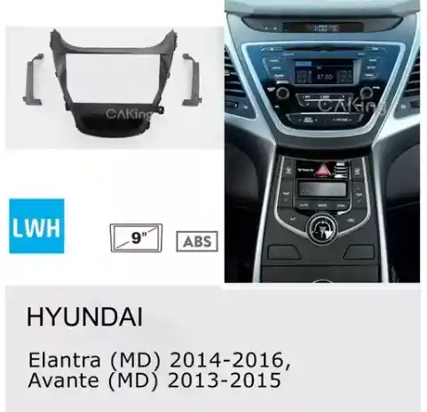 Bisel Adaptador Para Radio Hyundai Elantra 2014-16 Para 9