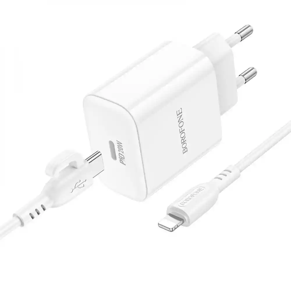 Cargador Completo 20w Para Iphone - Carga Rápida - Borofone Ba81a