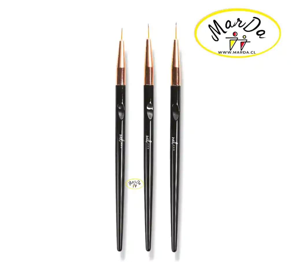 Set 3 Pinceles Liner Nail Pro