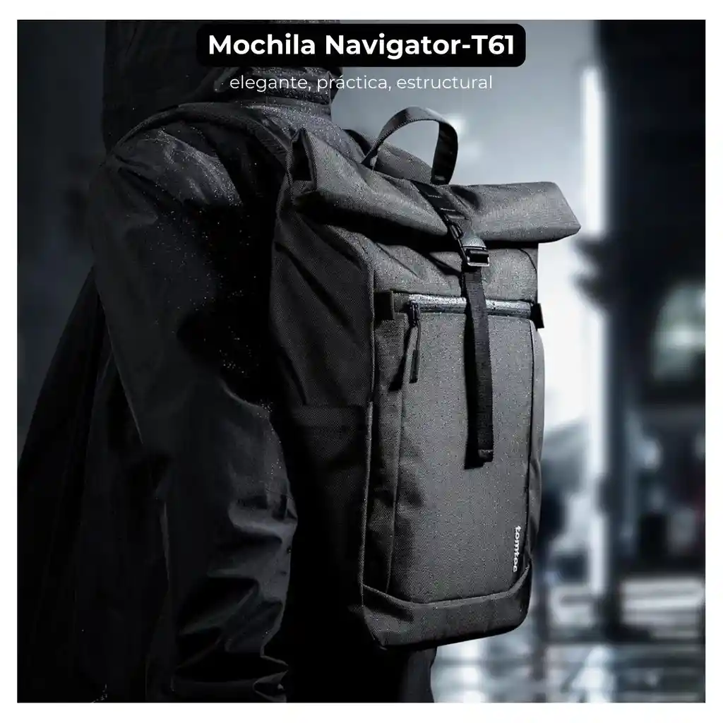 Tomtoc Mochila De Viaje Navigator-t61 Para Macbook 16" (20l) - Negro