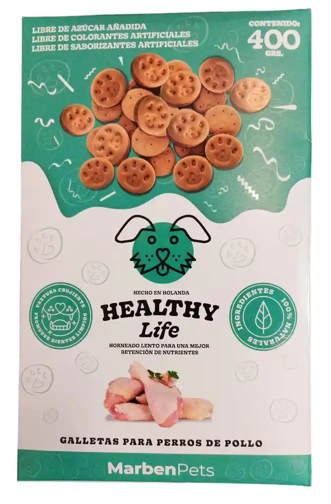 Marben Pets - Healthy Life Galletas Para Perros De Pollo 400 Gr