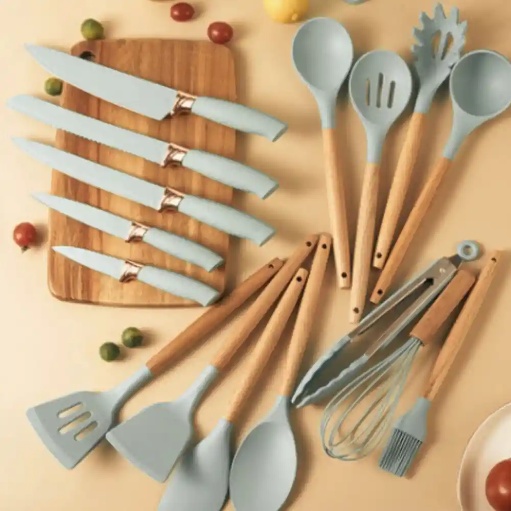 Set De 19 Utensilios Antiadherente De Silicona - Cocina