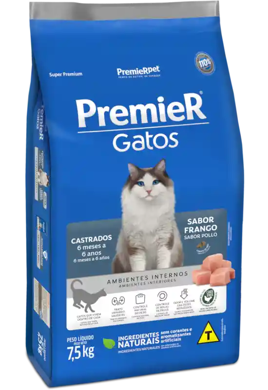 Premier Gatos Adulto Castrado Pollo 1,5 Kg