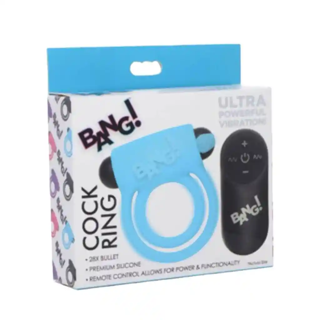 Anillo Vibrador Bang - Recargable Azul