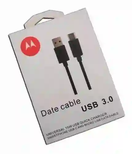 Cable Motorola Certificado Carga Rápida Usb A Usb Tipo C 1mt Negro